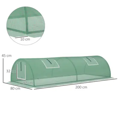 Mini serre tunnel 2 × 0,8 × 0,45 m, acier, vue 5