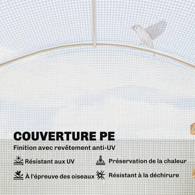Serre tunnel 3 × 2 × 1,95 m, vue 3
