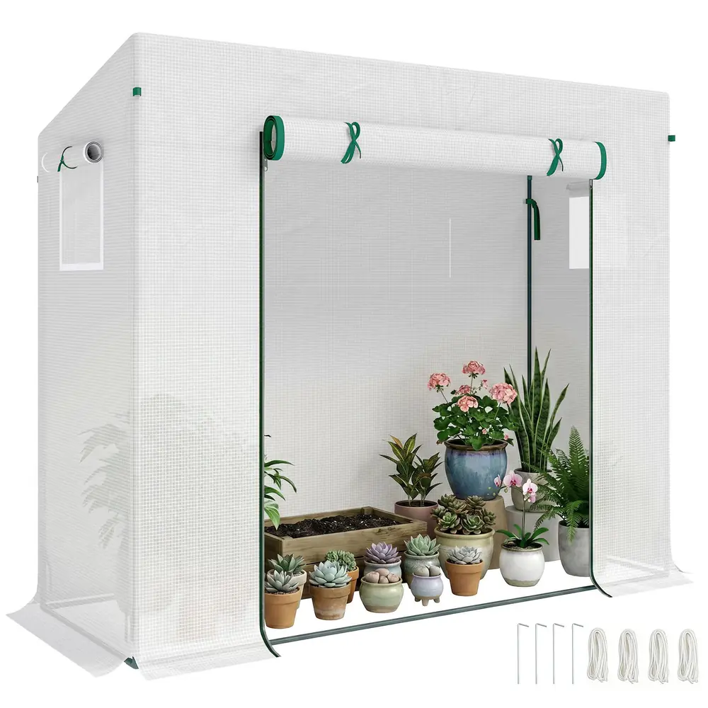 Serre de jardin 2 × 0,76 × 1,68 m, acier