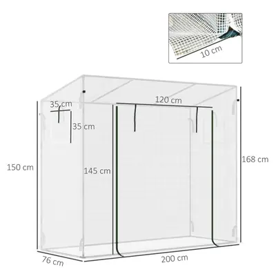 Serre de jardin 2 × 0,76 × 1,68 m, acier, vue 5