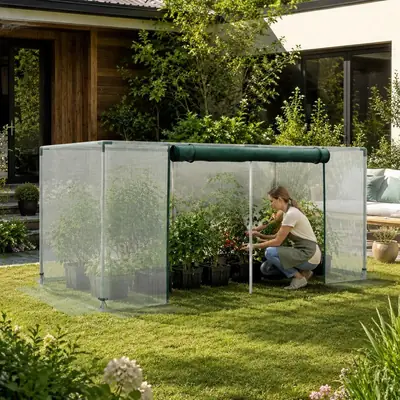 Serre de jardin 2,4 × 1,2 × 1,1 m, acier galvanisé