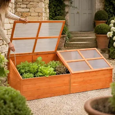 Serre de jardin 1,8 × 0,57 × 0,62 m, bois, vue 3