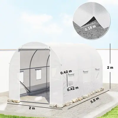 Serre tunnel 3,5 × 2 × 2 m, acier, vue 5