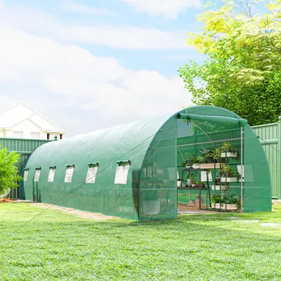 Serre tunnel 8 × 3 × 2 m, acier, vue 2