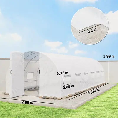 Serre tunnel 3 × 8 m, acier, vue 5