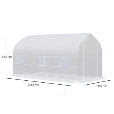 Serre tunnel 4 × 2 × 2 m, vue 2