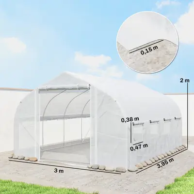 Serre tunnel 4 × 3 × 2 m, vue 5