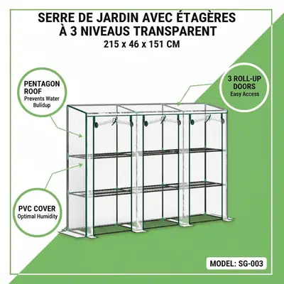 Serre de balcon 2,15 × 0,46 × 1,51 m, vue 5