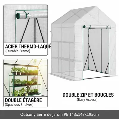 Serre de balcon 1,43 × 1,43 × 1,95 m, acier, vue 5